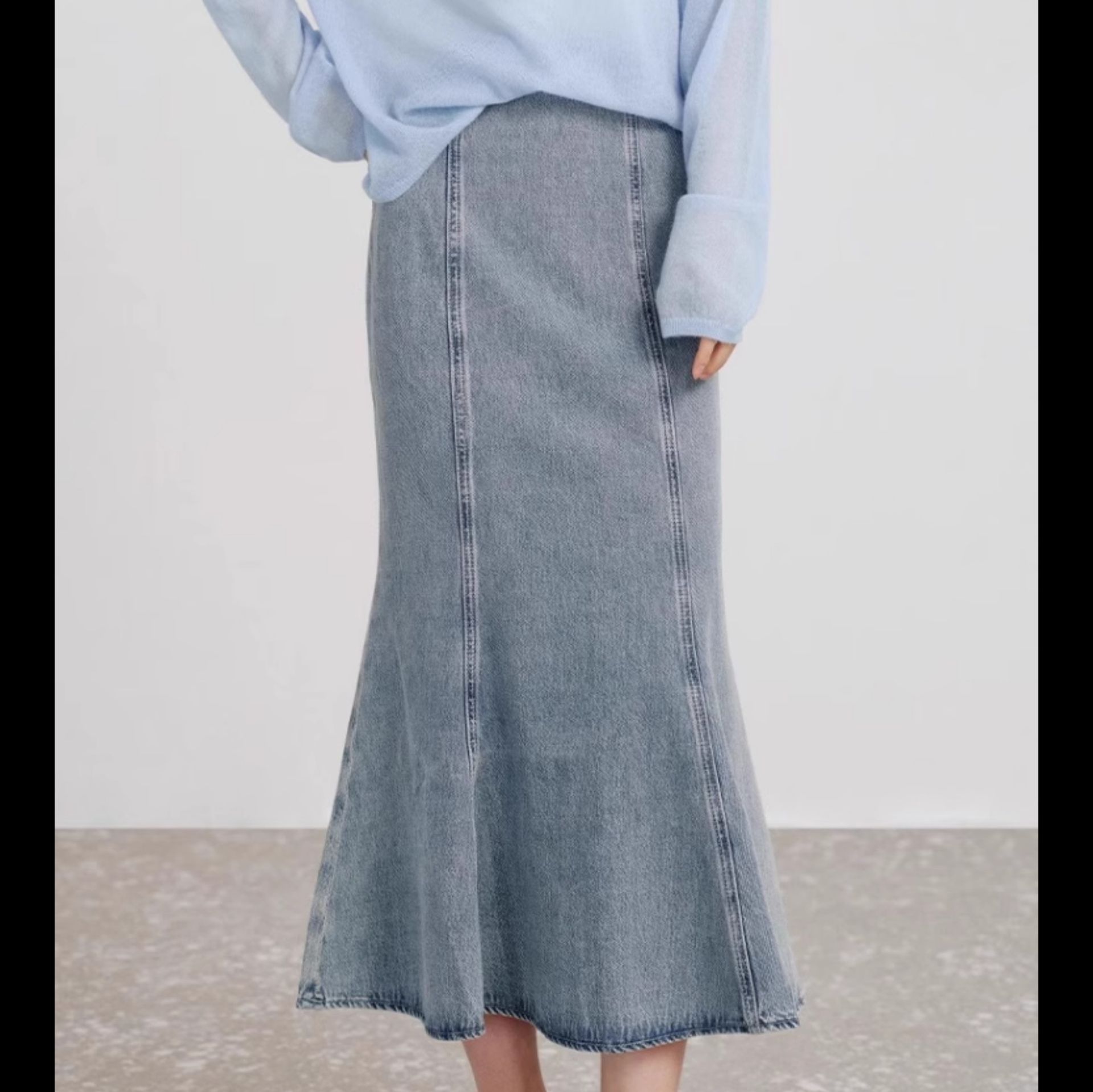 タイトスカート デニム素材マーメイドシルエットタイトスカート