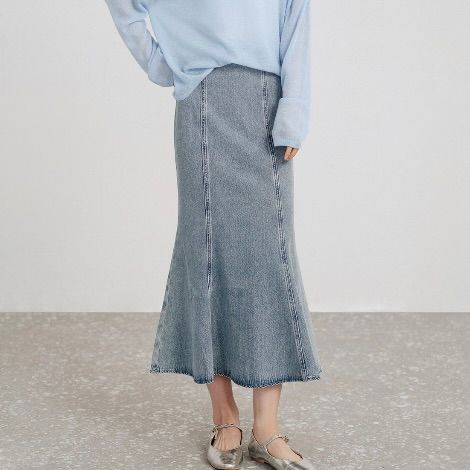 タイトスカート デニム素材マーメイドシルエットタイトスカート