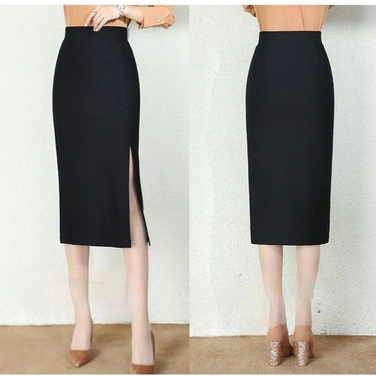 タイトスカート サイドスリット入り上品タイトロングスカート
