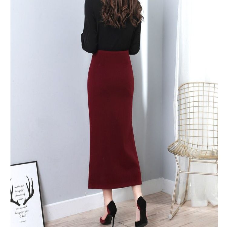 タイトスカート サイドスリット入り上品なハイウエストタイトスカート