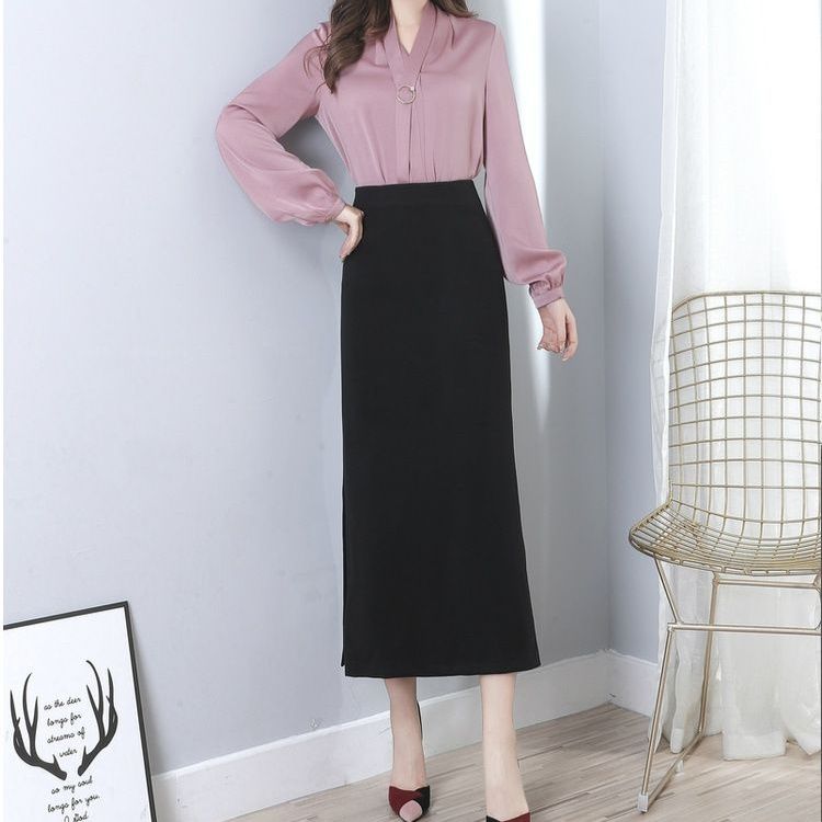 タイトスカート サイドスリット入り上品なハイウエストタイトスカート