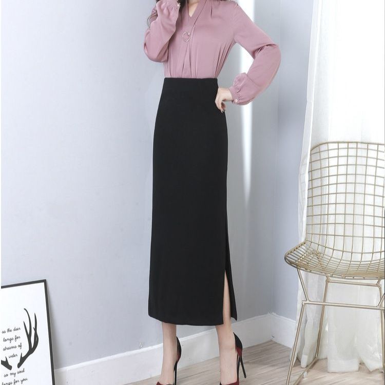 タイトスカート サイドスリット入り上品なハイウエストタイトスカート