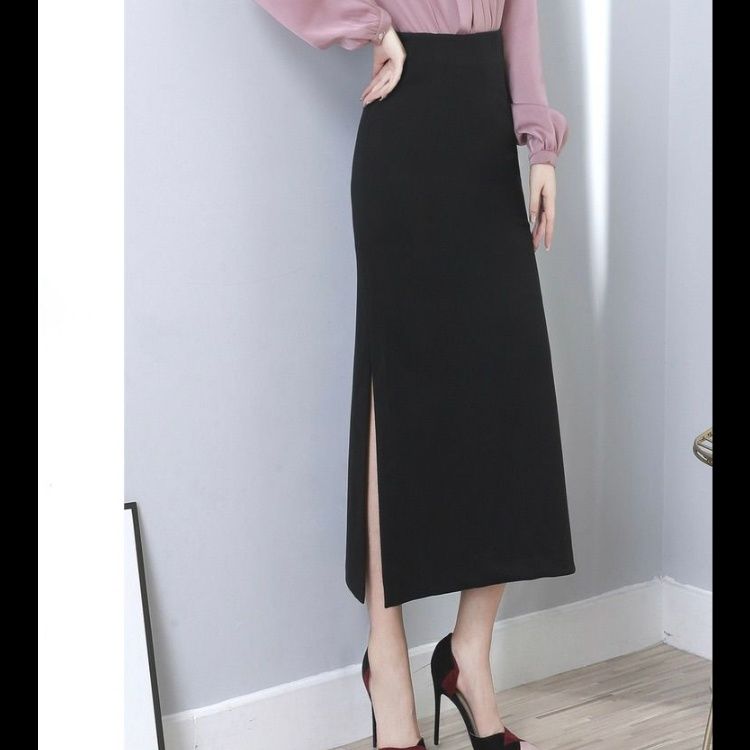 タイトスカート サイドスリット入り上品なハイウエストタイトスカート