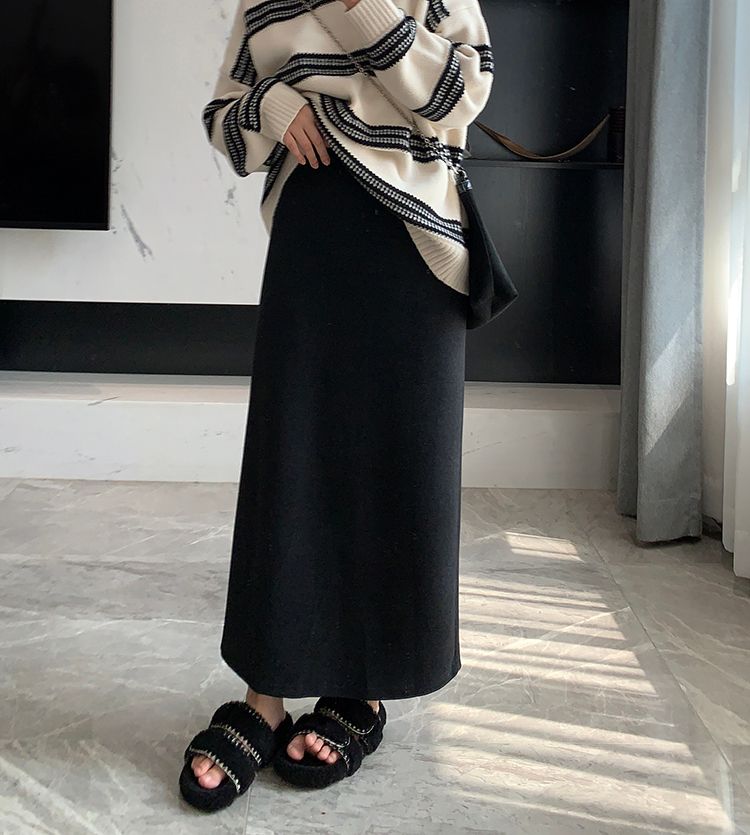 タイトスカート 大人上品な体型カバー美脚タイトスカート