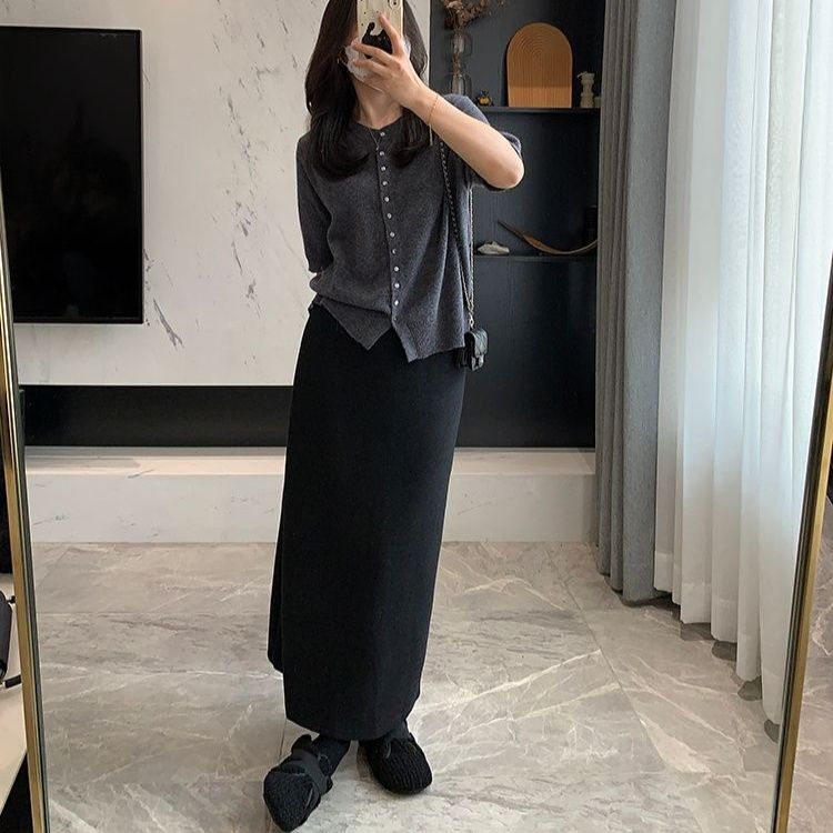 タイトスカート 大人上品な体型カバー美脚タイトスカート