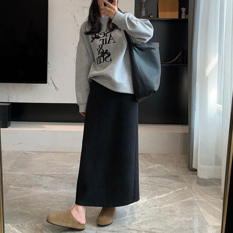 タイトスカート 大人上品な体型カバー美脚タイトスカート