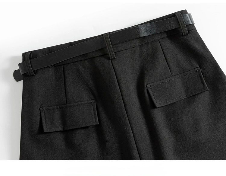 タイトスカート ハイウエストベルト付きロングタイトスカート