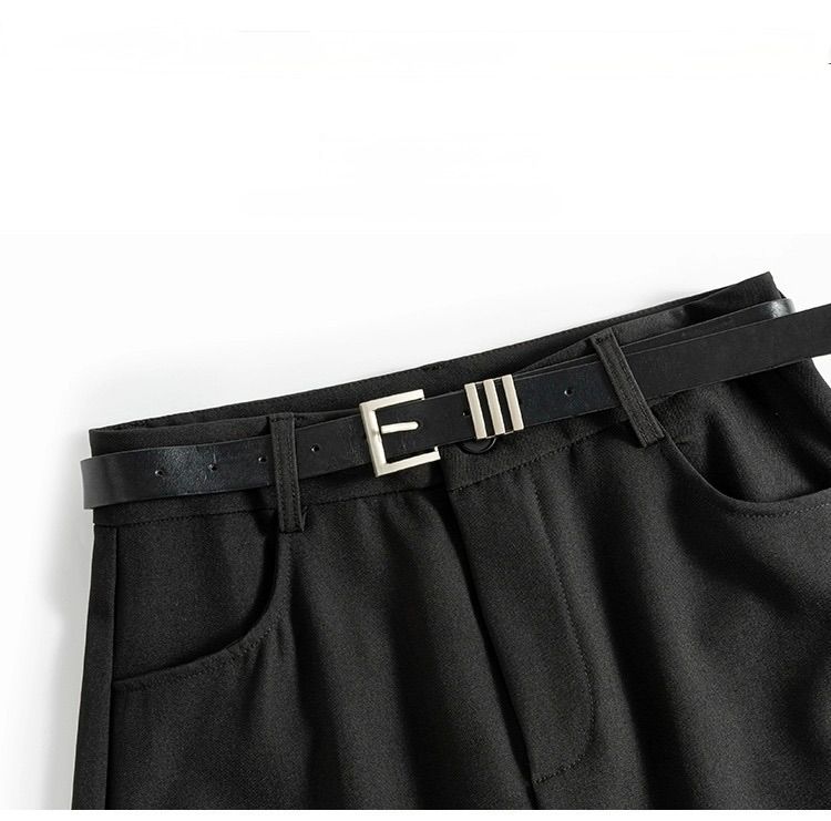 タイトスカート ハイウエストベルト付きロングタイトスカート