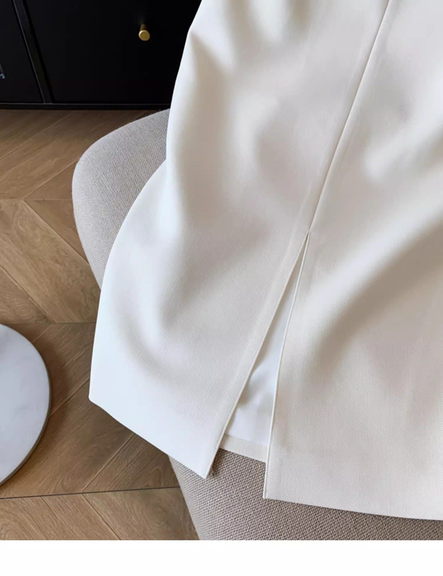 タイトスカート 金具ベルト付きラップ風前スリットタイトスカート