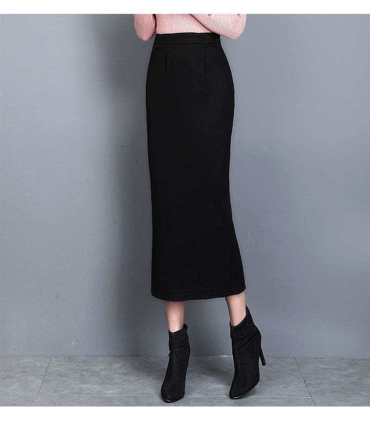 タイトスカート ハイウエスト切り替えサイドスリット入りタイトスカート