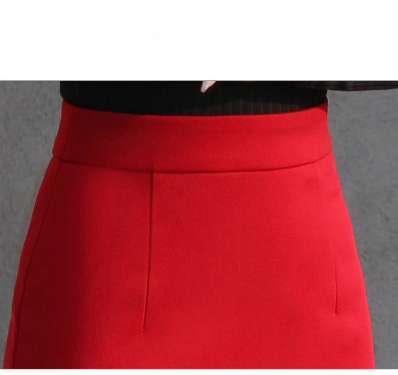 タイトスカート ハイウエスト切り替えサイドスリット入りタイトスカート