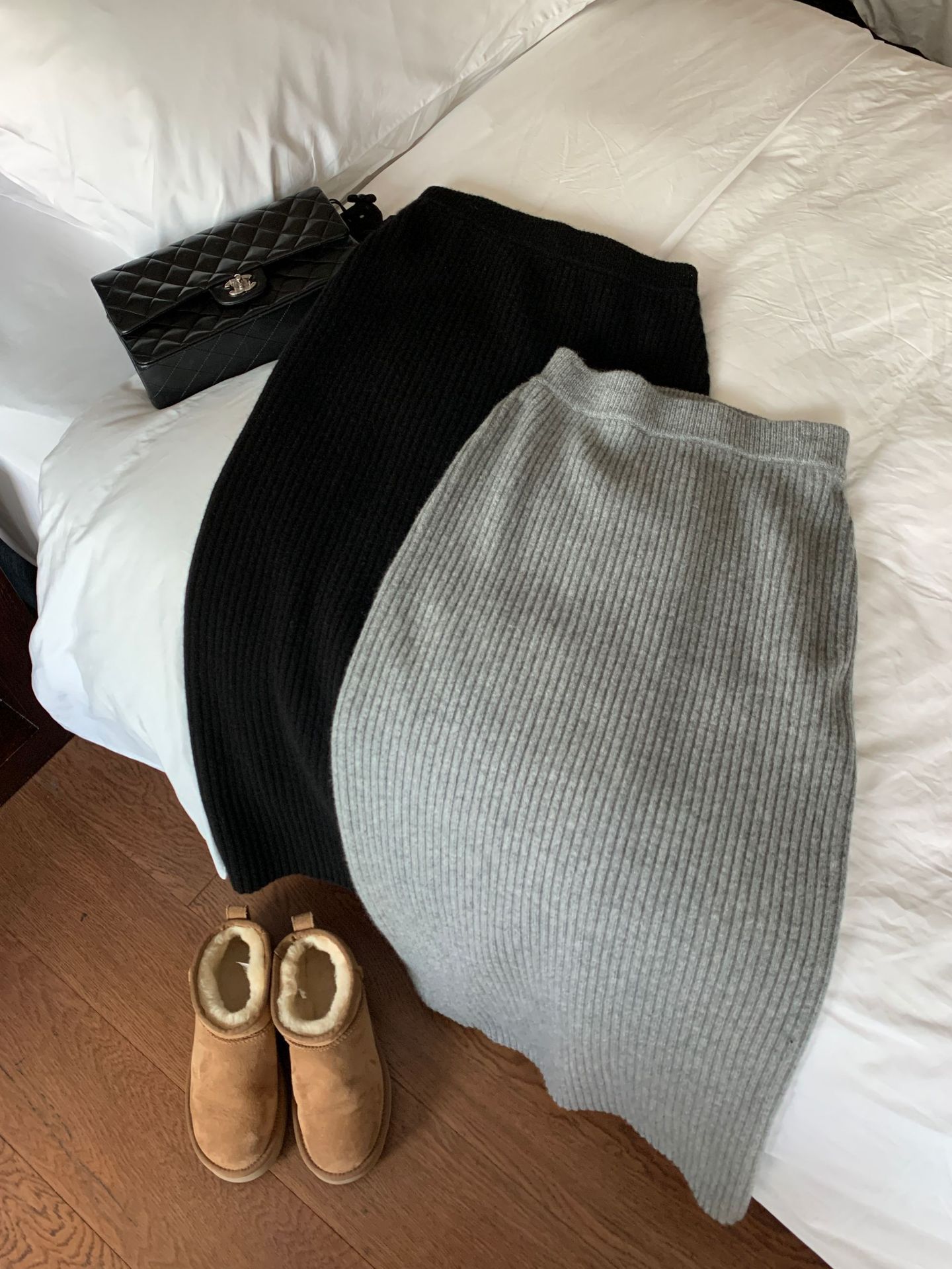 タイトスカート 縦リブニット美脚タイトスカート