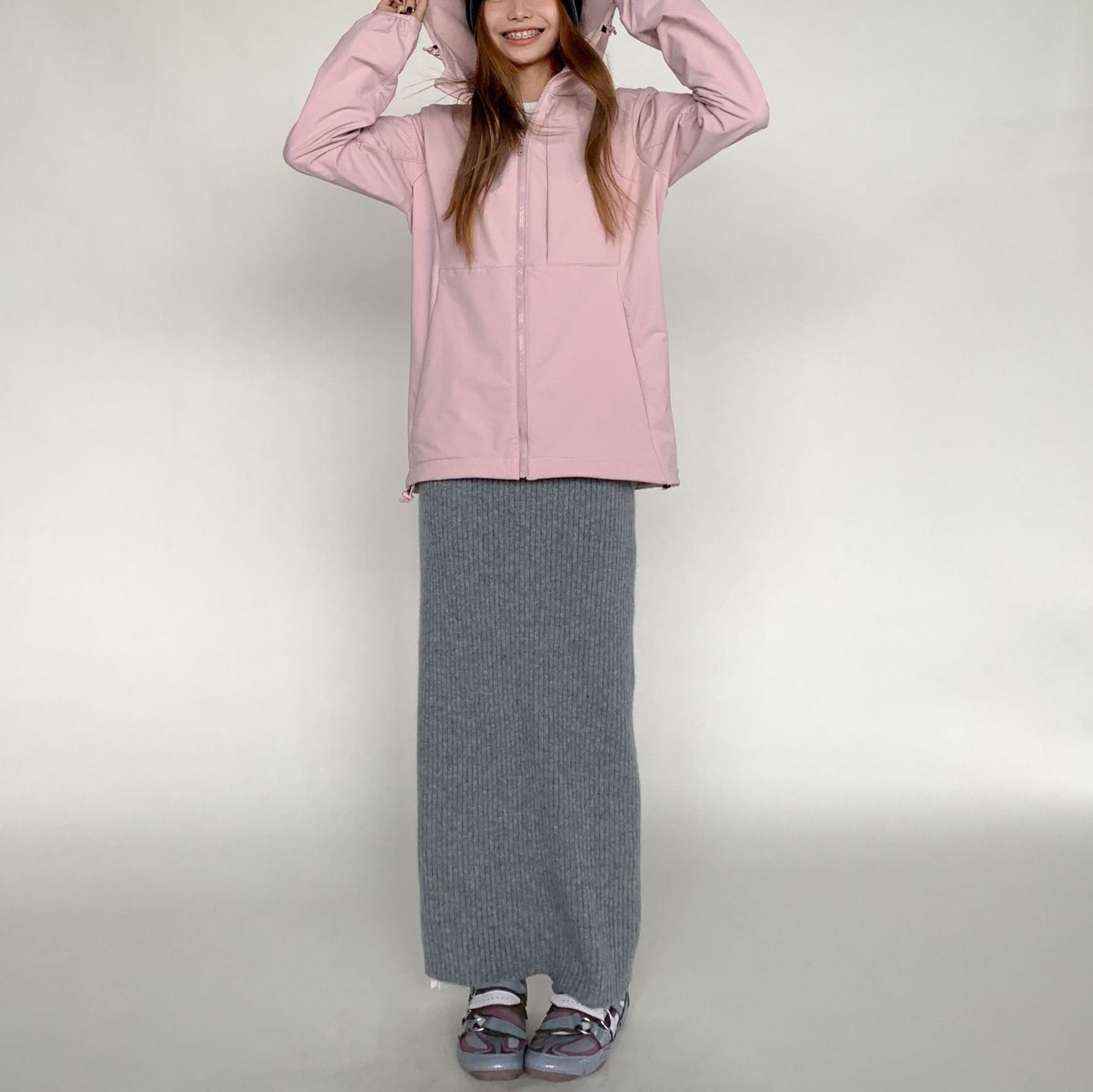 タイトスカート 縦リブニット美脚タイトスカート