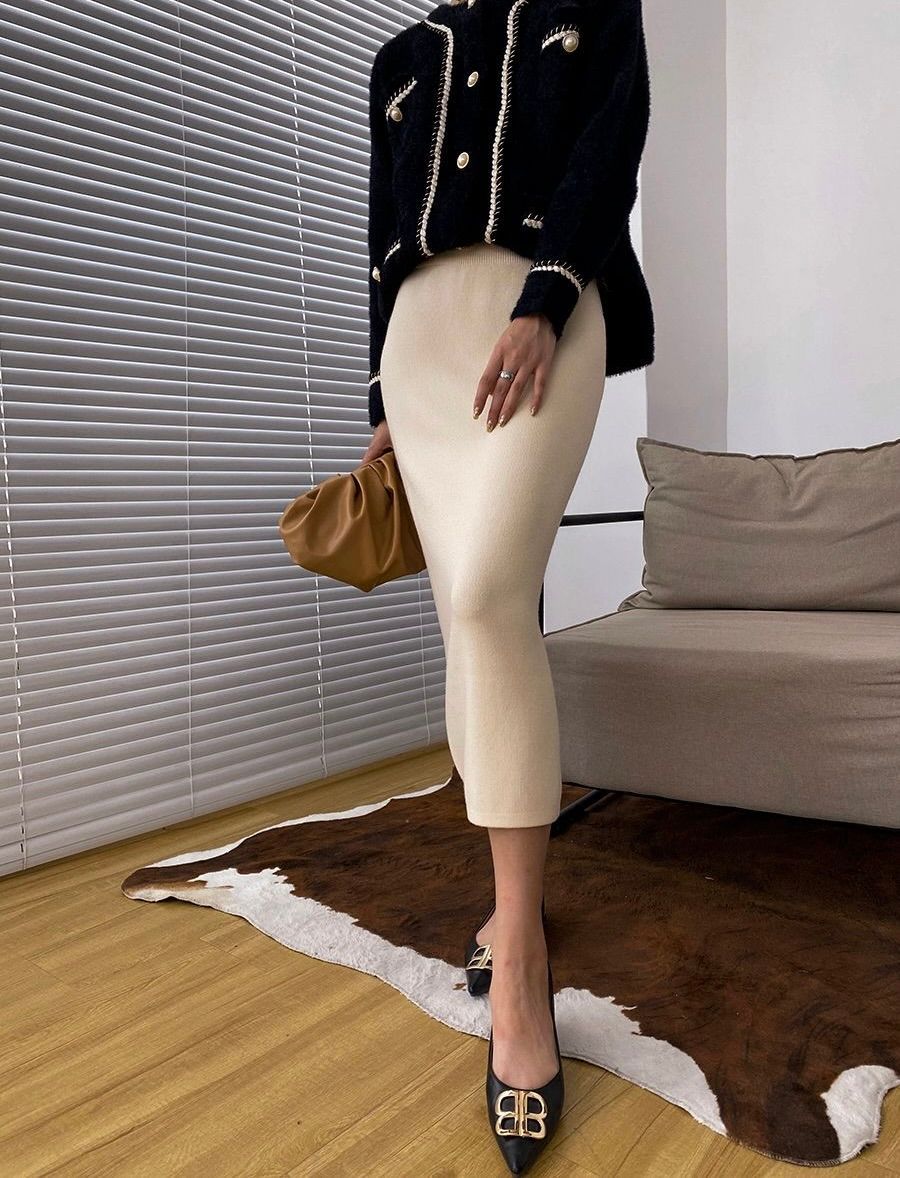 タイトスカート 上品な大人のニットタイトスカート