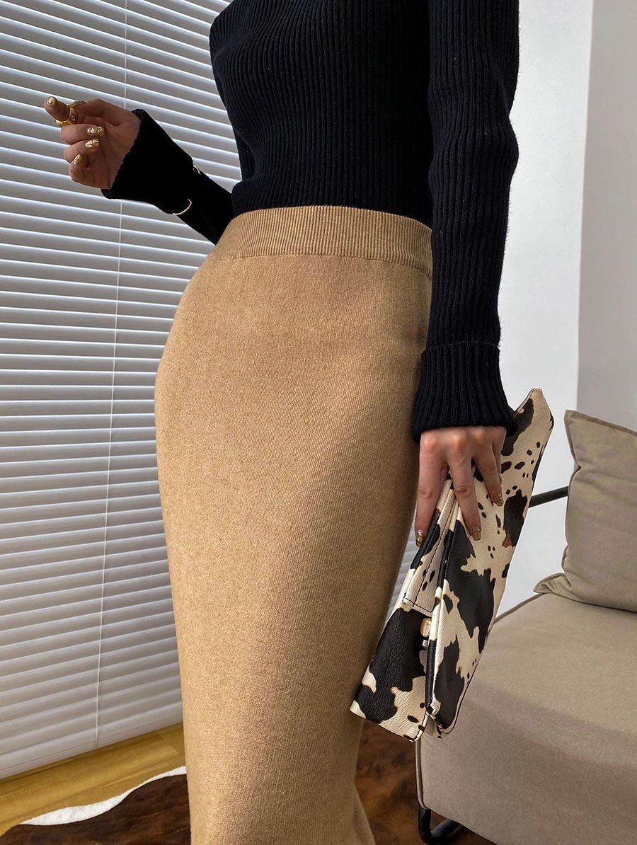 タイトスカート 上品な大人のニットタイトスカート