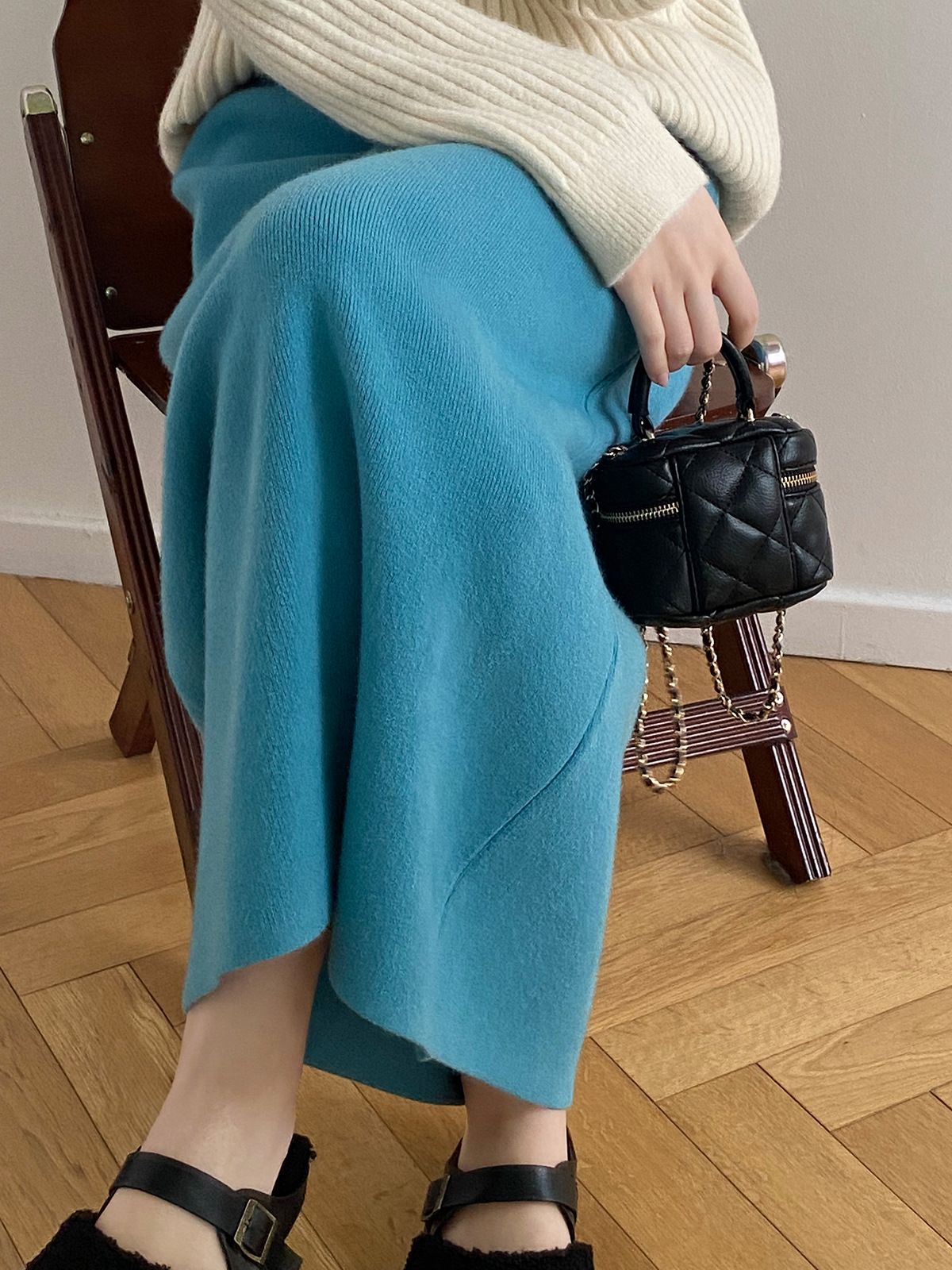 タイトスカート 上品素材の大人タイトロングスカート