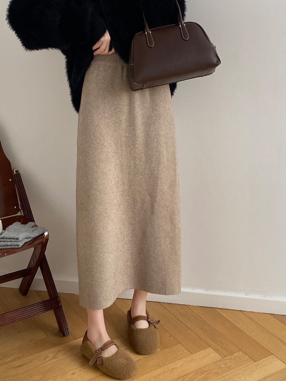 タイトスカート 上品素材の大人タイトロングスカート