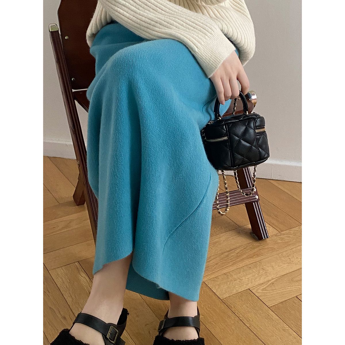 タイトスカート 上品素材の大人タイトロングスカート