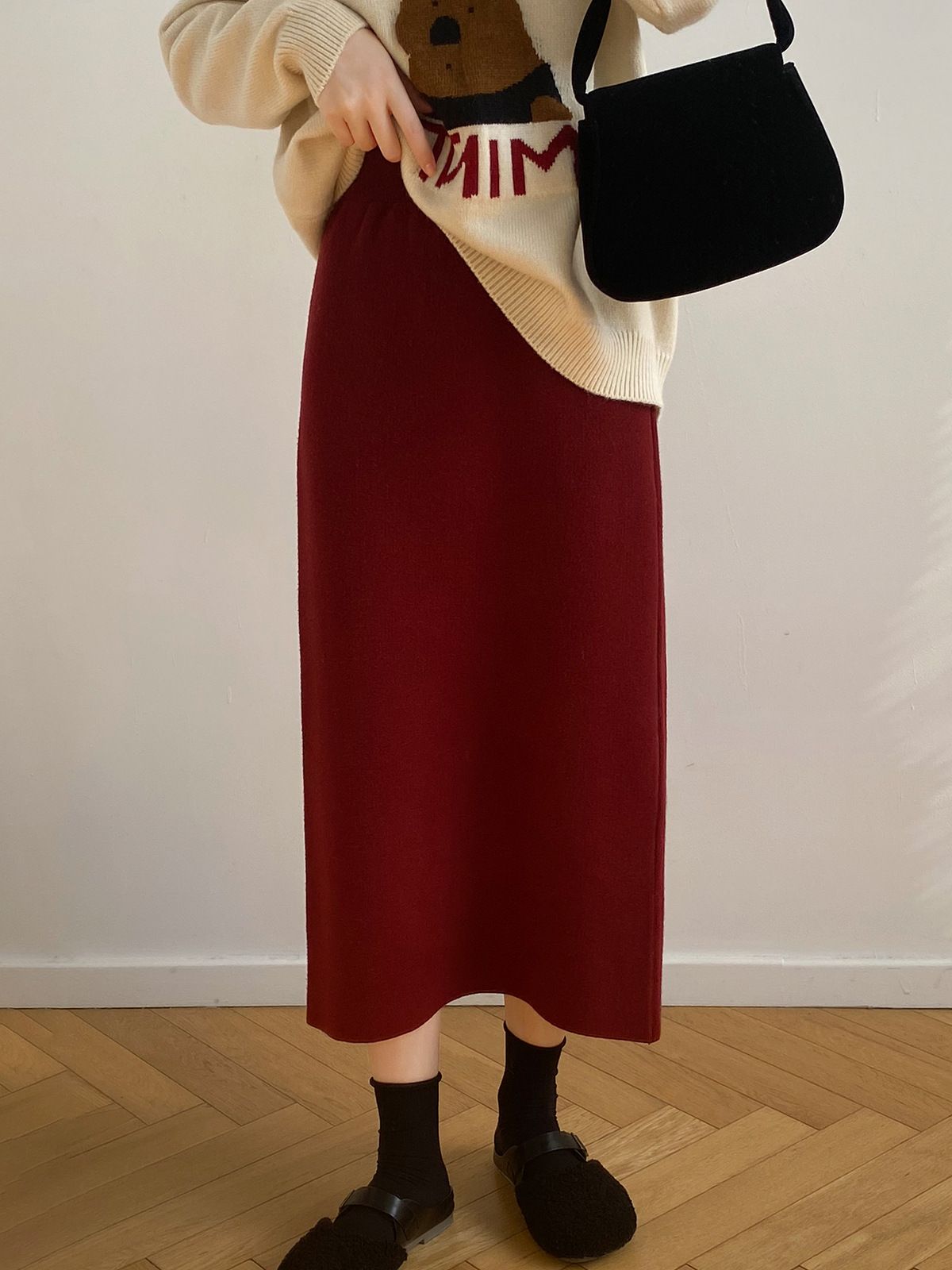 タイトスカート 上品素材の大人タイトロングスカート