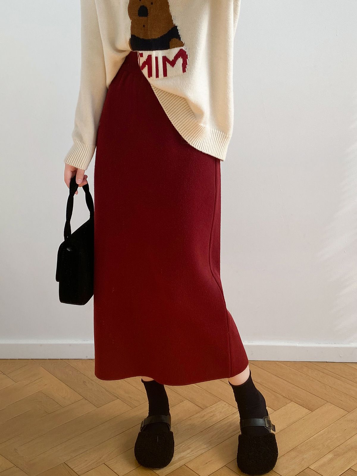 タイトスカート 上品素材の大人タイトロングスカート