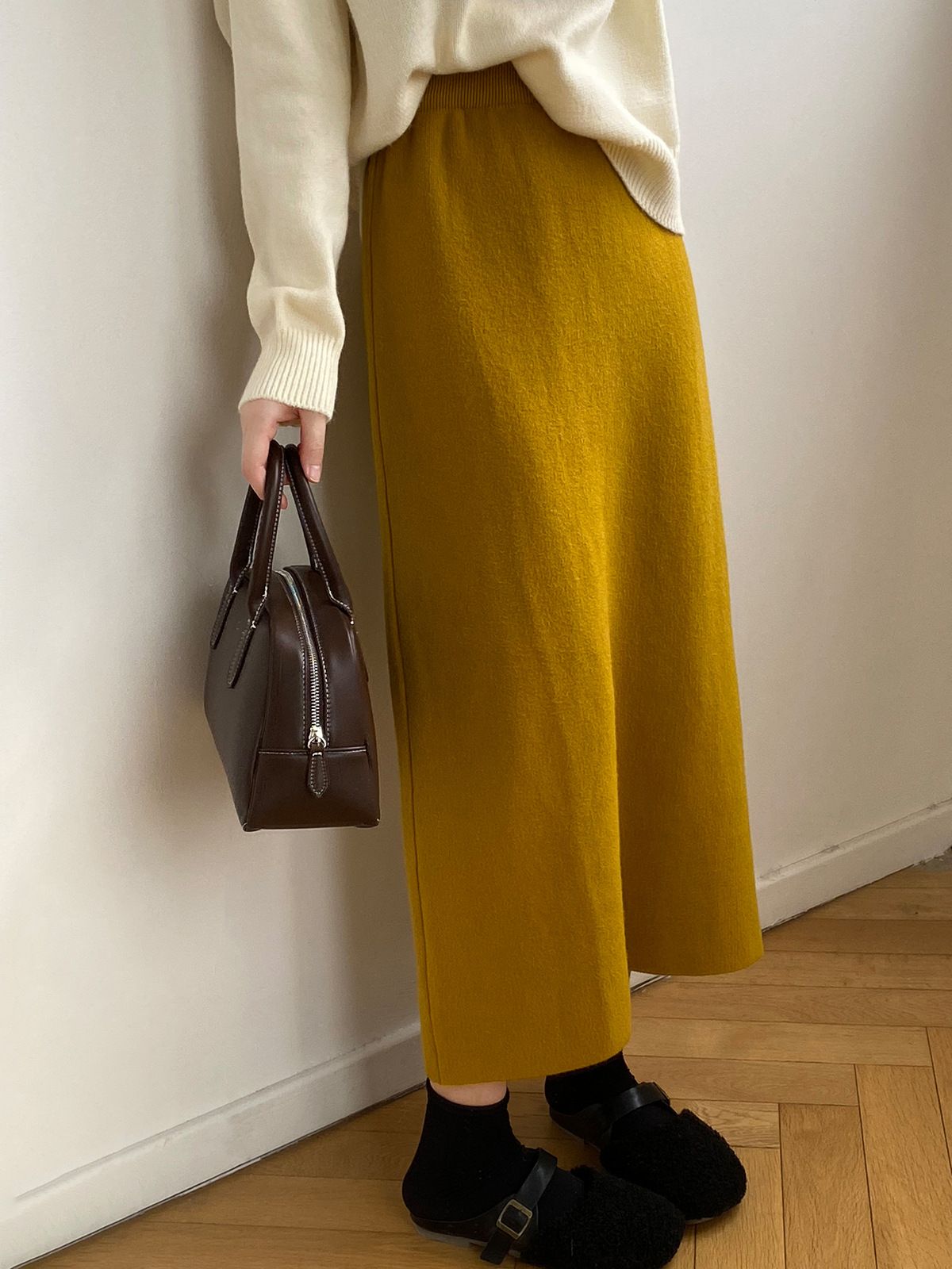 タイトスカート 上品素材の大人タイトロングスカート
