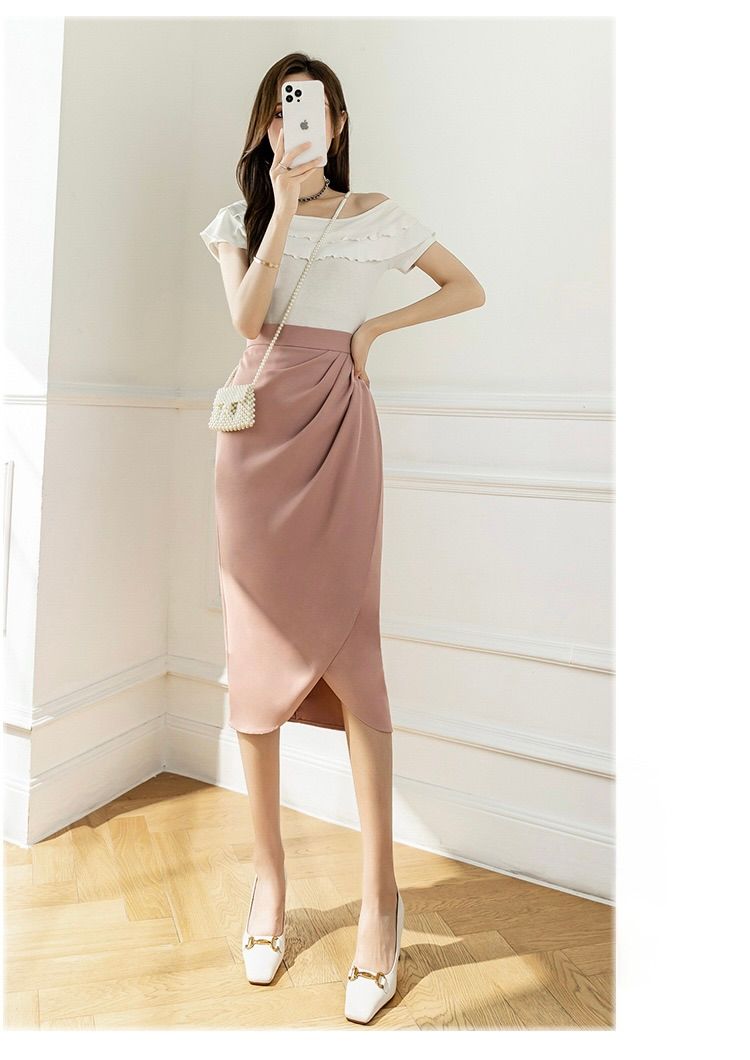 タイトスカート サイドドレープラップタイトスカート