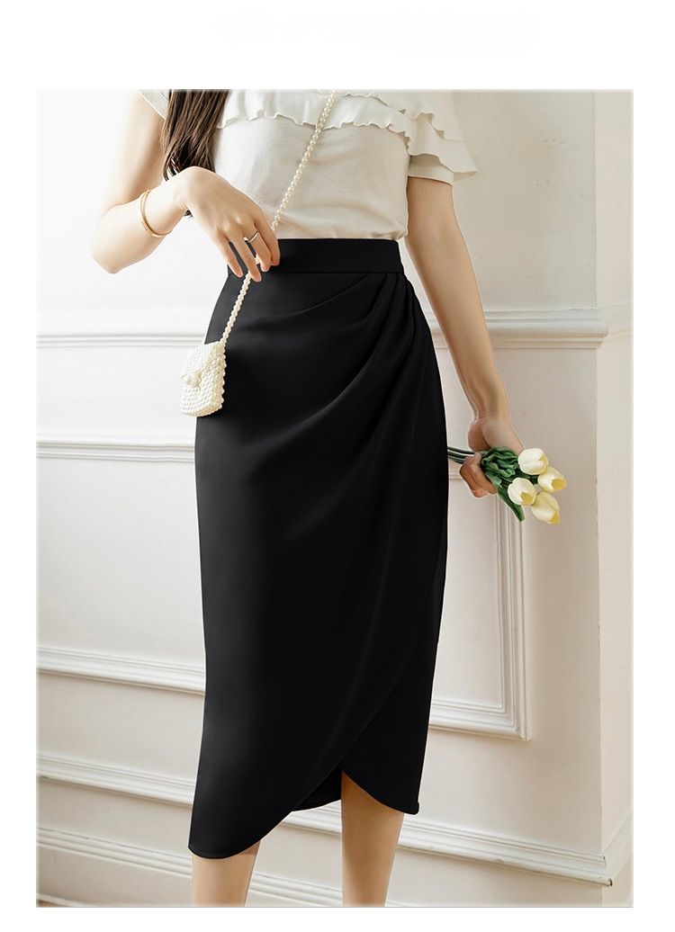 タイトスカート サイドドレープラップタイトスカート