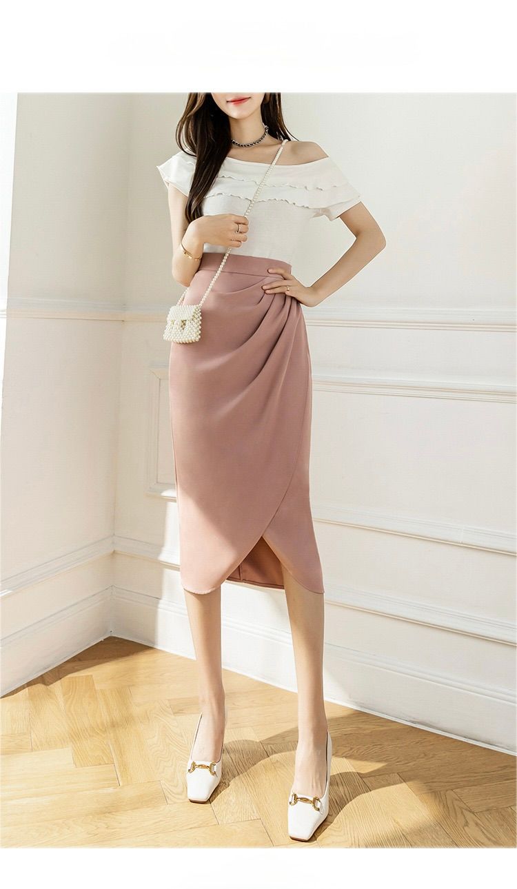 タイトスカート サイドドレープラップタイトスカート