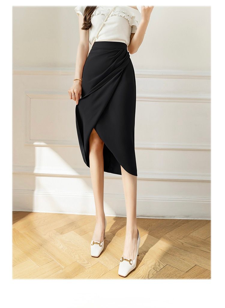 タイトスカート サイドドレープラップタイトスカート