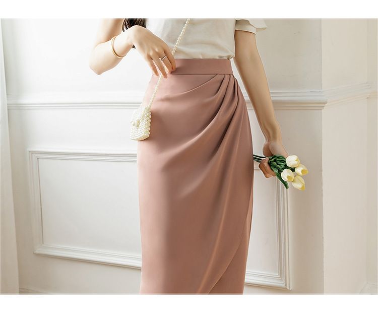 タイトスカート サイドドレープラップタイトスカート