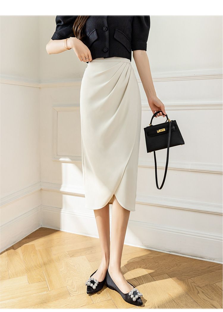 タイトスカート サイドドレープラップタイトスカート