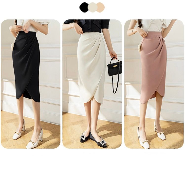タイトスカート サイドドレープラップタイトスカート