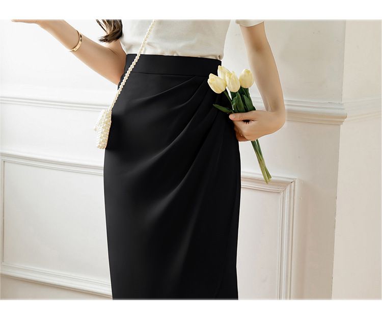 タイトスカート サイドドレープラップタイトスカート