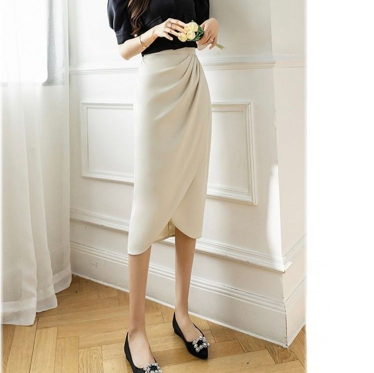 タイトスカート サイドドレープラップタイトスカート