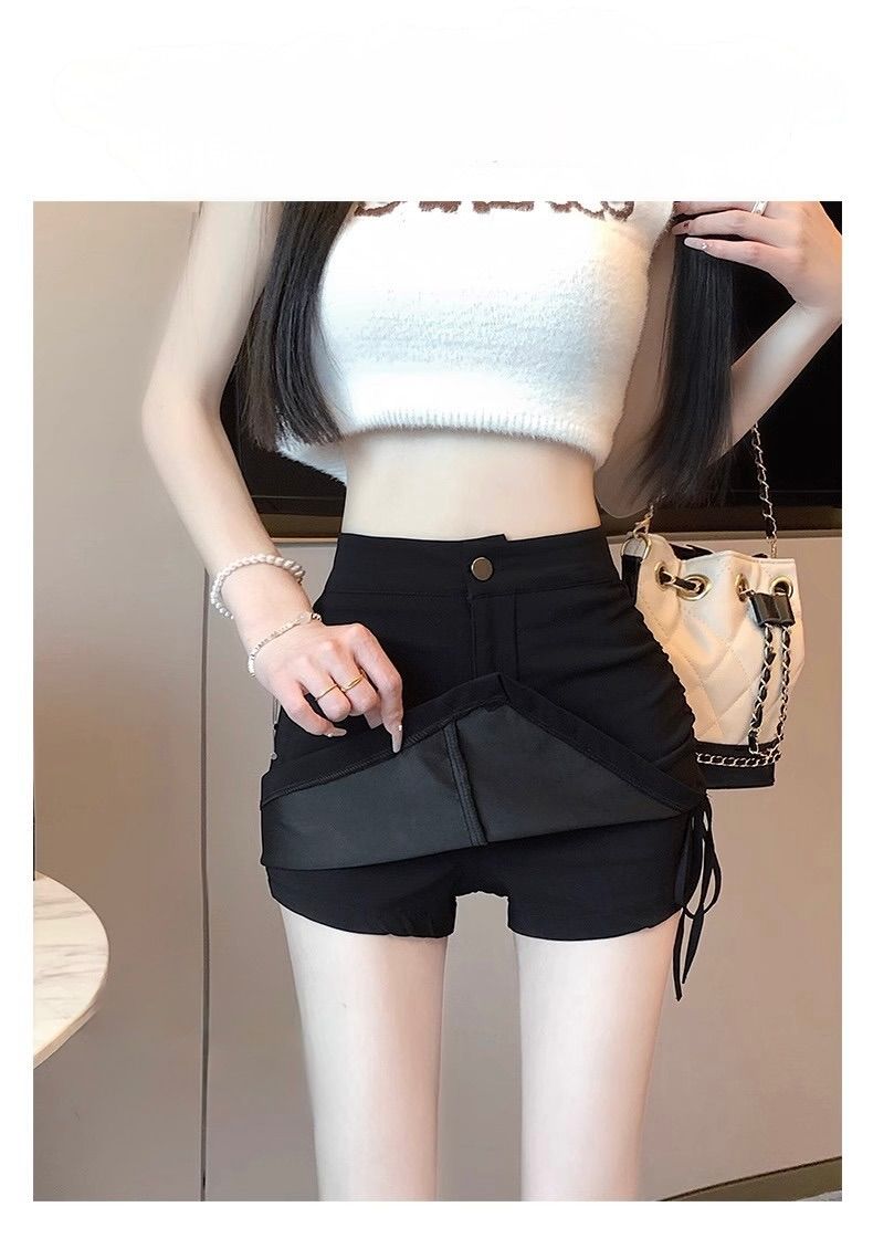 タイトスカート サイドレースアップ風デザインタイトミニスカート