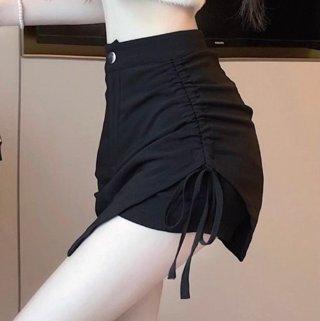 タイトスカート サイドレースアップ風デザインタイトミニスカート