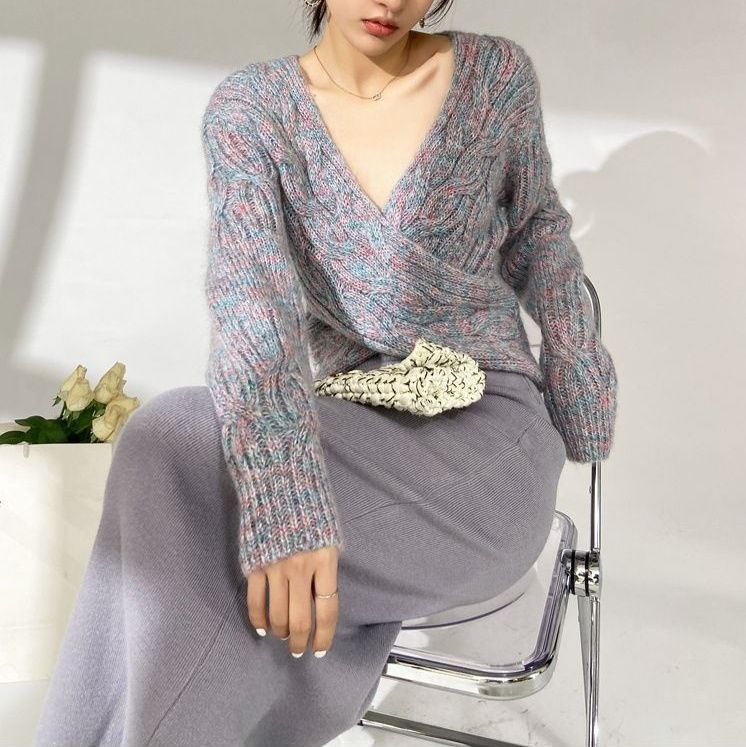 タイトスカート 編み地素材のハイウエストロングタイトスカート