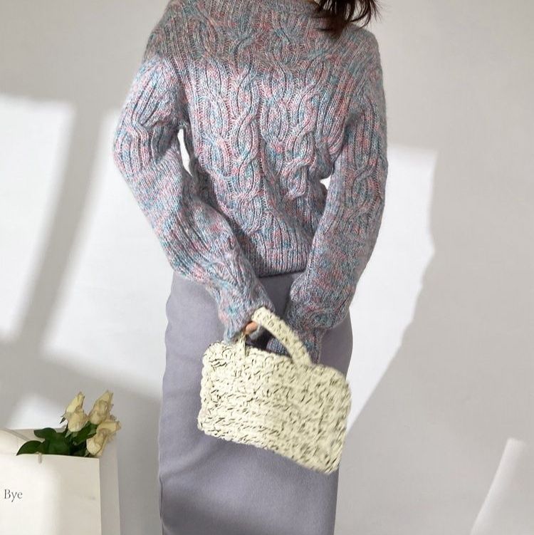 タイトスカート 編み地素材のハイウエストロングタイトスカート