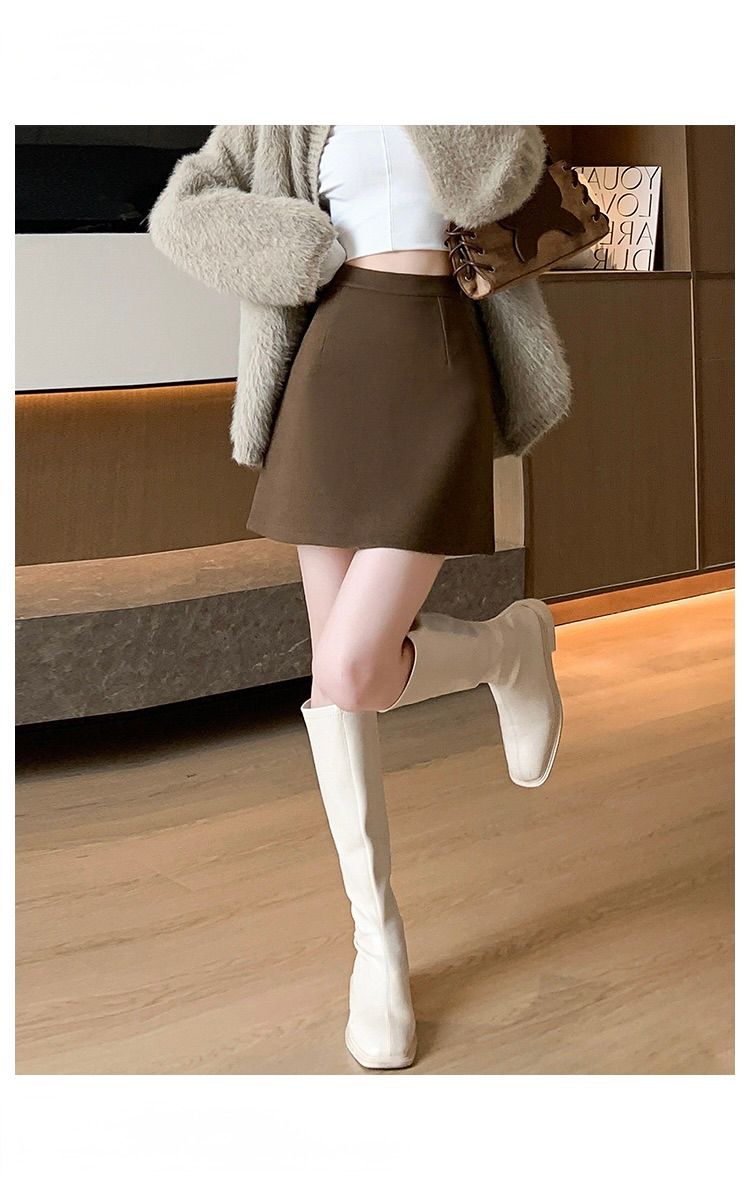 タイトスカート 大人可愛いハイウエスト台形ミニスカート