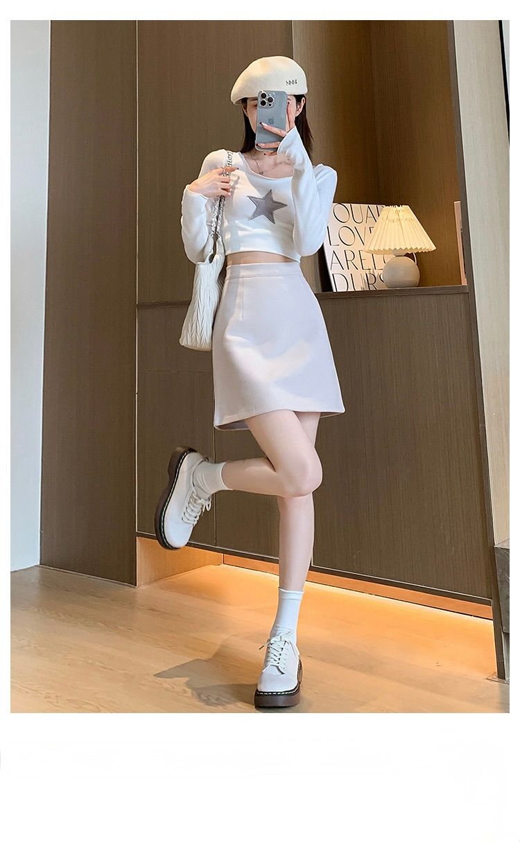 タイトスカート 大人可愛いハイウエスト台形ミニスカート