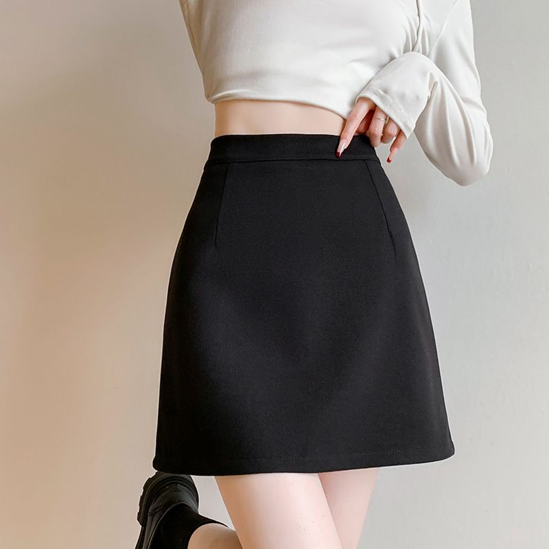 タイトスカート 大人可愛いハイウエスト台形ミニスカート