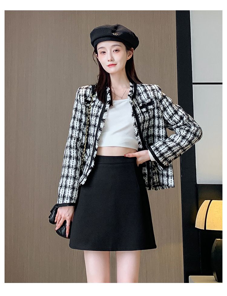 タイトスカート 大人可愛いハイウエスト台形ミニスカート