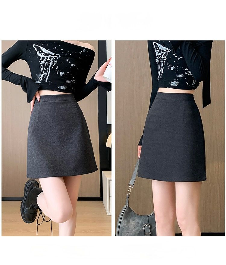 タイトスカート 大人可愛いハイウエスト台形ミニスカート