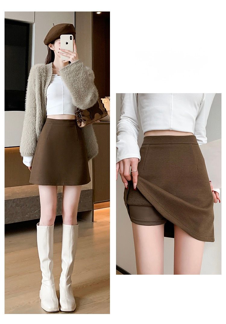 タイトスカート 大人可愛いハイウエスト台形ミニスカート