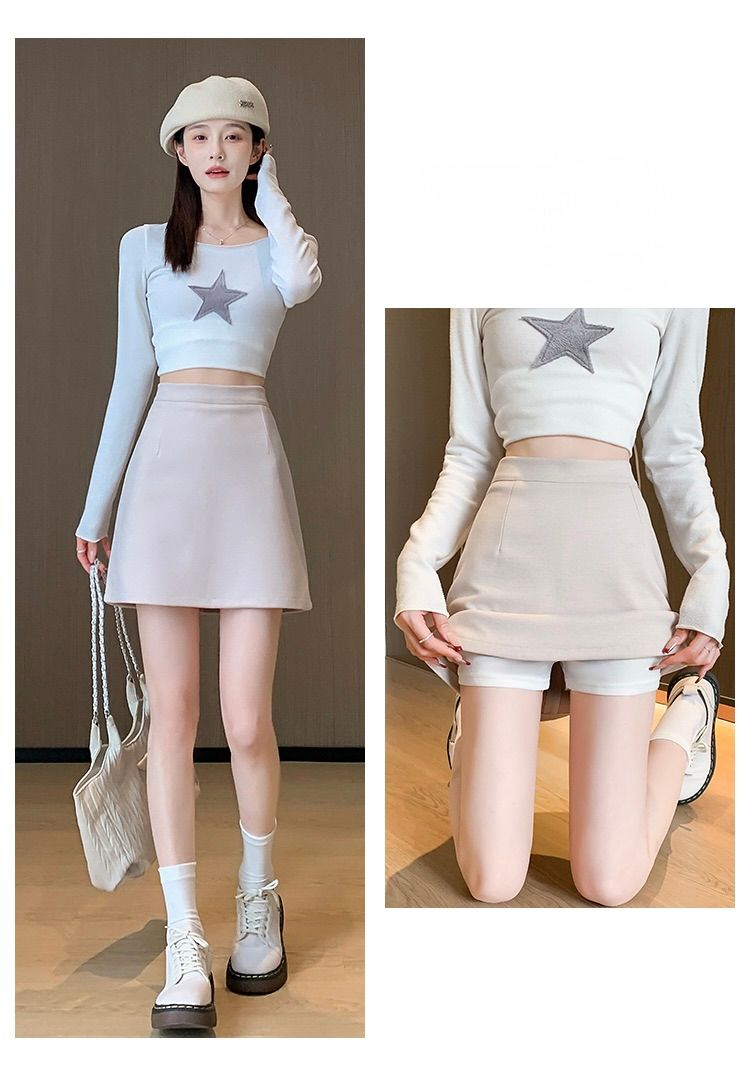タイトスカート 大人可愛いハイウエスト台形ミニスカート