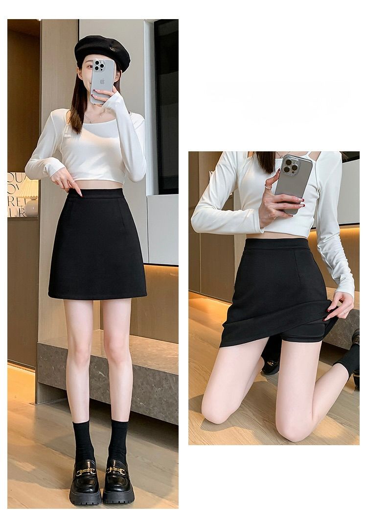 タイトスカート 大人可愛いハイウエスト台形ミニスカート
