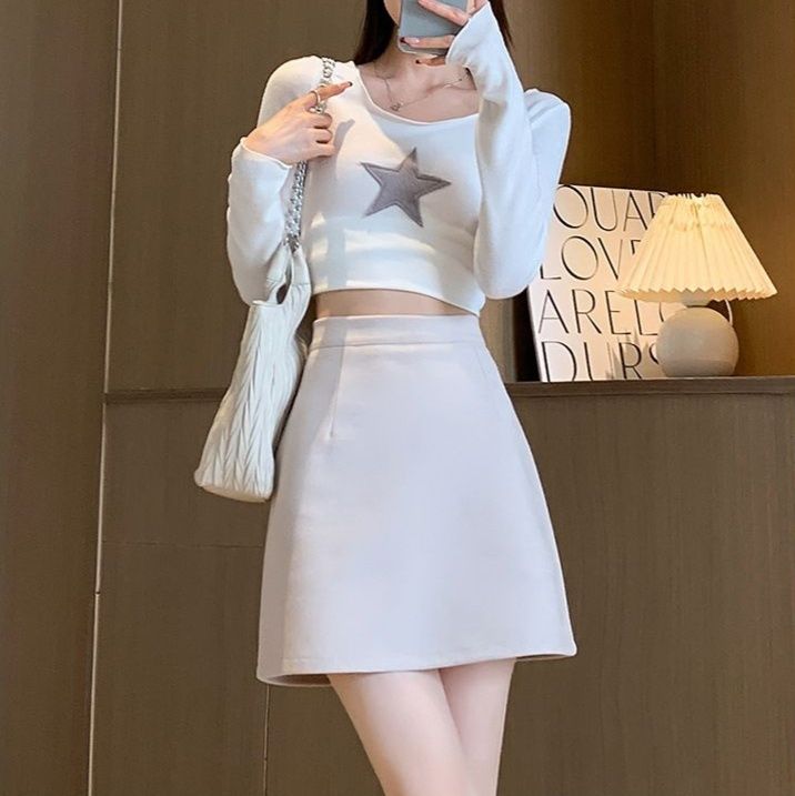 タイトスカート 大人可愛いハイウエスト台形ミニスカート