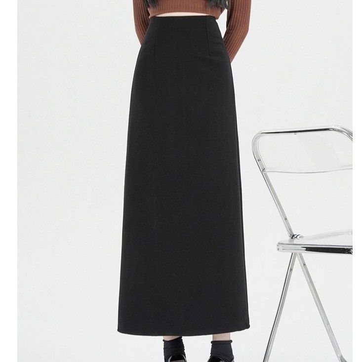 タイトスカート 上品な大人女性のウール混紡ロングタイトスカート