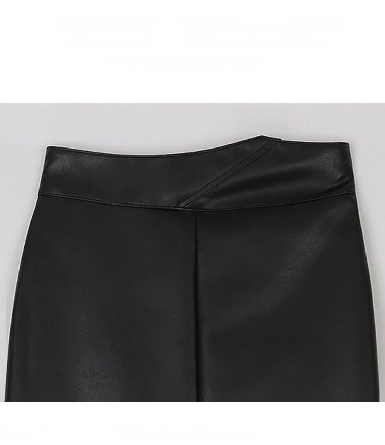 タイトスカート 合成皮革サイドスリット入りタイトスカートロング