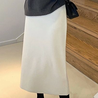 タイトスカート ニット素材美脚タイトスカートロング丈